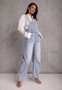 Renee - Niebieskie Jeansy Ogrodniczki z Nogawką Balloon z Bawełną Vimalliene. Okazja: na co dzień. Stan: podwyższony. Kolor: niebieski. Styl: casual, elegancki #6