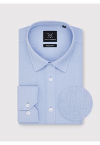 Pako Lorente - PAKO LORENTE - Niebieska koszula męska z lnem. Kolor: niebieski, biały. Materiał: len. Długość rękawa: długi rękaw. Długość: długie. Sezon: wiosna #10