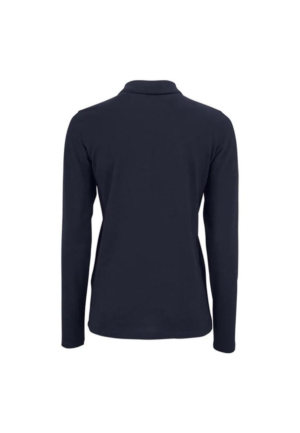 SOL'S - Damska Koszulka Polo Z Długim Rękawem Perfect Pique. Typ kołnierza: polo. Kolor: niebieski. Długość rękawa: długi rękaw. Długość: długie