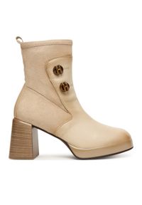 Hispanitas Botki HI254228 Écru. Materiał: lakier, skóra