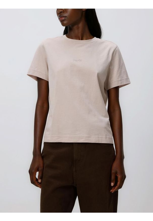 Reserved - T-shirt z nadrukiem - złamana biel. Materiał: dzianina, bawełna. Wzór: nadruk