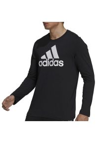 Adidas - Bluza adidas Longsleeve Essentials GV5274 - czarna. Kolor: czarny. Materiał: bawełna, tkanina, dresówka. Długość rękawa: długi rękaw. Styl: klasyczny