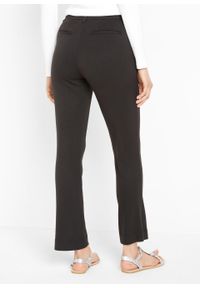 Spodnie slacks ze stretchem Straight Fit bonprix czarny. Kolor: czarny. Materiał: materiał. Długość: krótkie #6