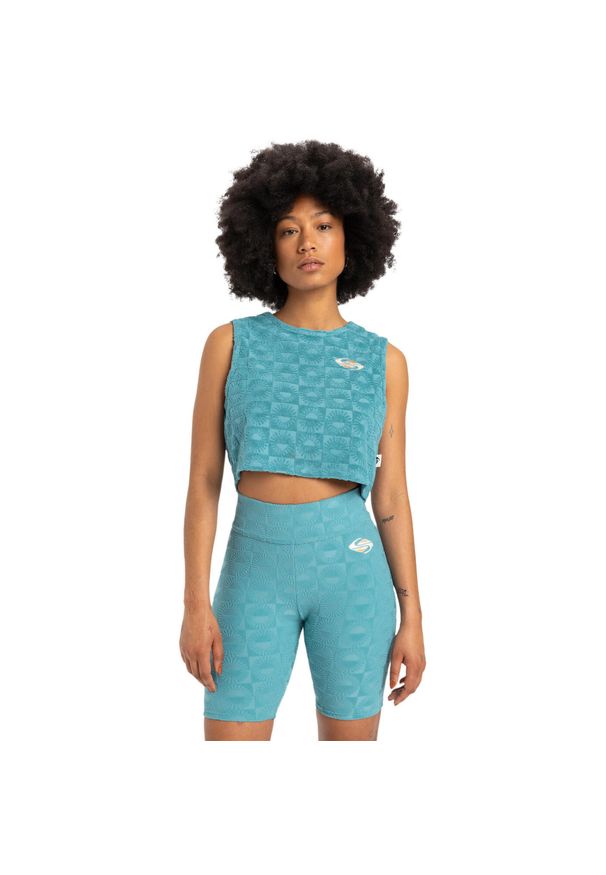 Quiksilver - Szorty z elastyczną talią dla Kobiety TROPIC DAY CYCLIST Niebieski. Kolor: niebieski. Materiał: poliester, materiał, elastan. Długość: krótkie. Sport: kolarstwo