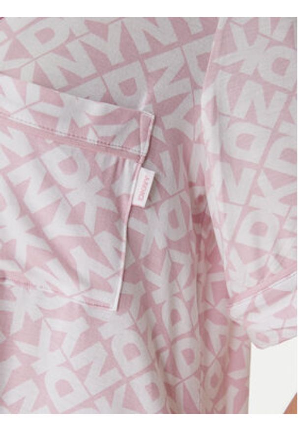 DKNY Piżama YI50058 Różowy Regular Fit. Kolor: różowy. Materiał: wiskoza
