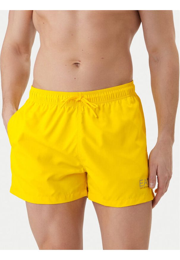 EA7 Emporio Armani Szorty kąpielowe 7M001677 AF13019 M2004 Żółty Regular Fit. Kolor: żółty. Materiał: syntetyk