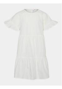 Vero Moda Girl Sukienka 10287423 Biały Regular Fit. Kolor: biały #1