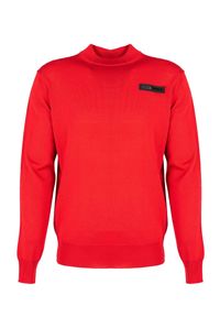 Plein Sport Sweter | MLPS90352 | Mężczyzna | Czerwony. Okazja: na co dzień. Kolor: czerwony. Materiał: wełna. Styl: sportowy #3
