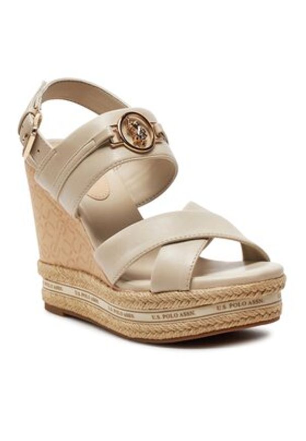 U.S. Polo Assn. Espadryle Aylin016 Beżowy. Kolor: beżowy. Materiał: skóra