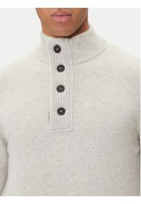 Barbour Sweter Patch Half Zip MKN0585BE14 Beżowy Regular Fit. Kolor: beżowy. Materiał: wełna #4