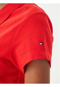 TOMMY HILFIGER - Tommy Hilfiger Polo 1985 Logo WW0WW49259 Czerwony Slim Fit. Typ kołnierza: polo. Kolor: czerwony. Materiał: bawełna #4