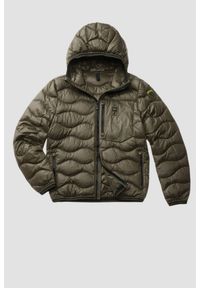 Blauer USA - BLAUER Zielona męska kurtka Wave Short Jackets, Rozmiar 3XL. Okazja: na co dzień. Kolor: czarny. Materiał: poliamid. Styl: casual #6