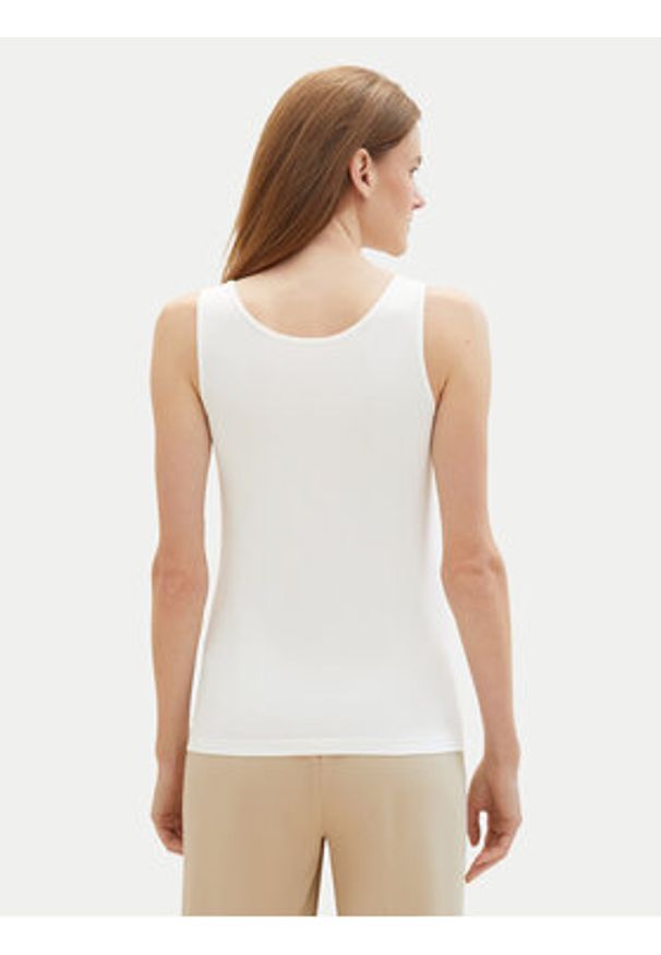Tom Tailor Top 1040552 Biały Regular Fit. Kolor: biały. Materiał: bawełna