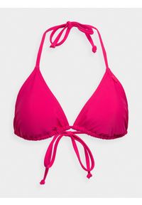4f - Góra od bikini damska. Kolor: różowy. Materiał: materiał