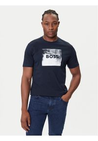 BOSS T-Shirt Te_Wheel 50546381 Granatowy Regular Fit. Kolor: niebieski. Materiał: bawełna