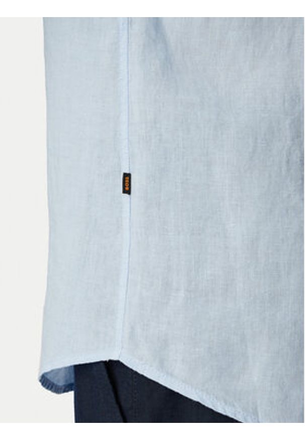 BOSS Koszula Relegant 50567579 Niebieski Regular Fit. Kolor: niebieski. Materiał: len