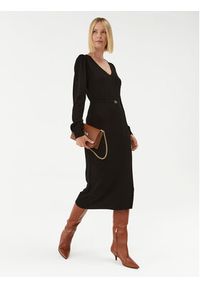 TwinSet - TWINSET Sukienka dzianinowa 232TT3062 Czarny Regular Fit. Kolor: czarny. Materiał: dzianina, wiskoza #5