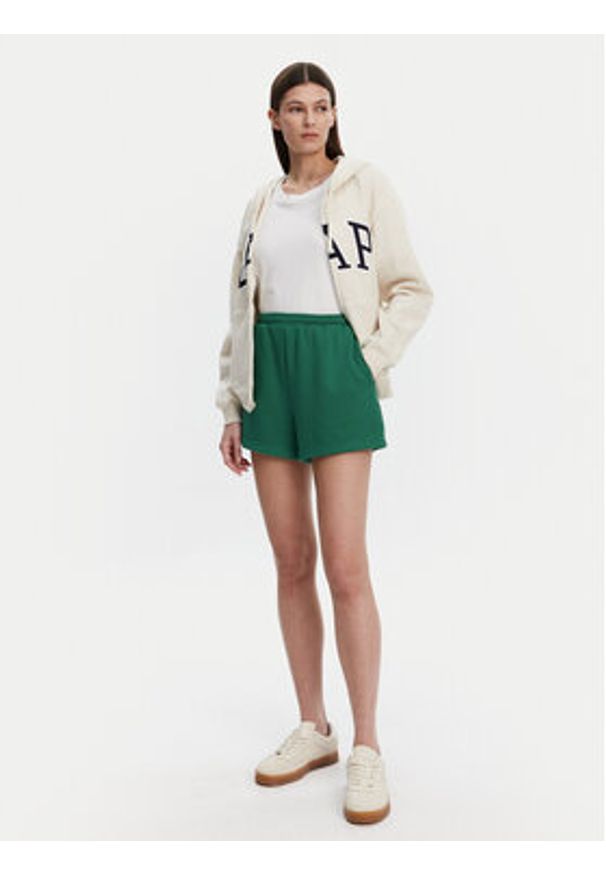 GAP - Gap Szorty sportowe 714587-04 Zielony Relaxed Fit. Kolor: zielony. Materiał: bawełna