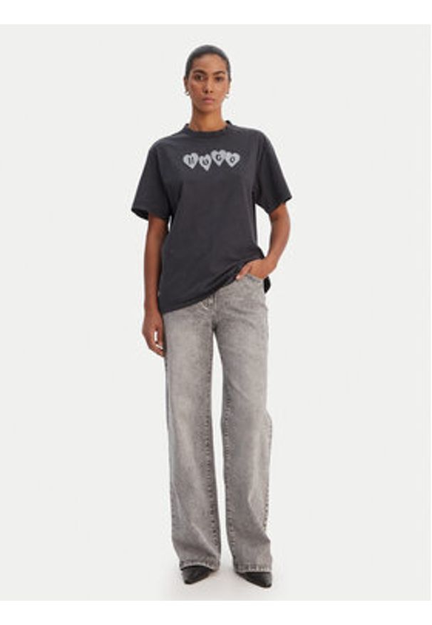 Hugo - HUGO T-Shirt Vintage 50561164 Czarny Relaxed Fit. Kolor: czarny. Materiał: bawełna. Styl: vintage