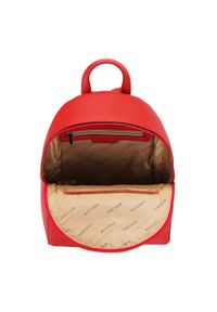 Wittchen - Damski plecak z kieszenią z przodu. Kolor: czerwony. Materiał: skóra ekologiczna. Wzór: aplikacja, paski. Styl: elegancki #3