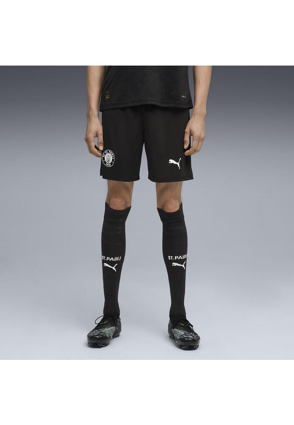 Puma - Męskie szorty FC St. Pauli 25/26 PUMA Black White. Kolor: czarny, biały, wielokolorowy. Materiał: tkanina. Sport: piłka nożna