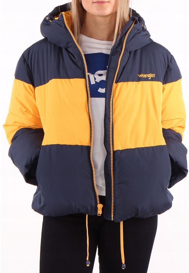 Wrangler - WRANGLER B&Y PUFFER JKT DAMSKA KURTKA PUCHOWA ZIMOWA NAVY W4127WB35. Materiał: puch. Sezon: zima