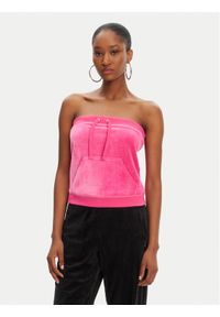 Juicy Couture Top Heritage JCGCT125023 Różowy Slim Fit. Kolor: różowy. Materiał: bawełna