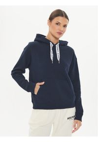 Tommy Jeans Bluza Logo Drawcord DW0DW17794 Granatowy Boxy Fit. Kolor: niebieski. Materiał: bawełna #1