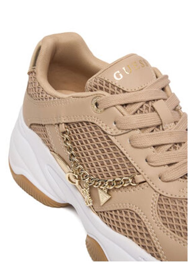 Guess Sneakersy FLPHAR ELE12 Beżowy. Kolor: beżowy. Materiał: skóra