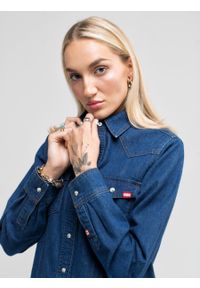 Big-Star - Koszula damska jeansowa Western Shirt Girl 503. Typ kołnierza: kołnierzyk klasyczny. Kolor: niebieski. Materiał: jeans. Styl: klasyczny, vintage #5