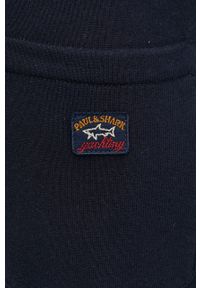 PAUL & SHARK - Paul&Shark spodnie bawełniane męskie kolor granatowy z nadrukiem. Kolor: niebieski. Materiał: bawełna. Wzór: nadruk #4
