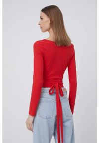 Pepe Jeans longsleeve CATHERINE damska kolor czerwony. Kolor: czerwony. Materiał: dzianina, materiał. Długość rękawa: długi rękaw. Wzór: gładki