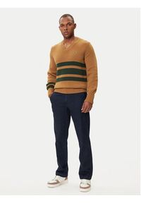 Lacoste Sweter AH5180 Brązowy Regular Fit. Kolor: brązowy. Materiał: wełna #5