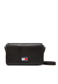 Tommy Jeans Torebka Tjw Must Flap Crossover AW0AW17553 Czarny. Kolor: czarny. Materiał: skórzane