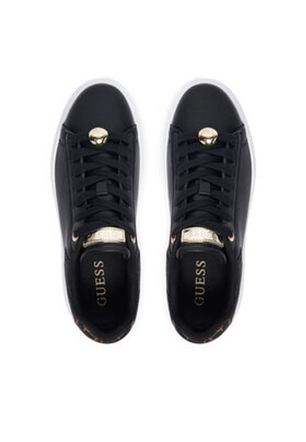 Guess Sneakersy FLTFRE LEA12 Czarny. Kolor: czarny. Materiał: syntetyk, skóra