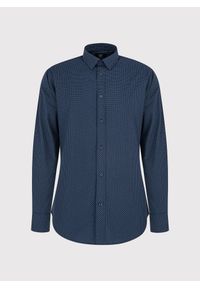 Pako Lorente - PAKO LORENTE – Granatowa koszula męska w mikrowzór. Kolor: niebieski. Materiał: bawełna, elastan. Długość rękawa: długi rękaw. Długość: długie. Sezon: zima, jesień #3