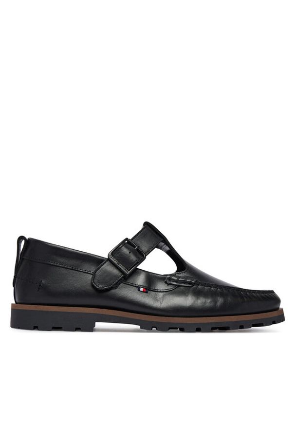 TOMMY HILFIGER - Tommy Hilfiger Półbuty Hilfiger Light Lth Buckle Loafer FM0FM05846 Czarny. Kolor: czarny. Materiał: skóra