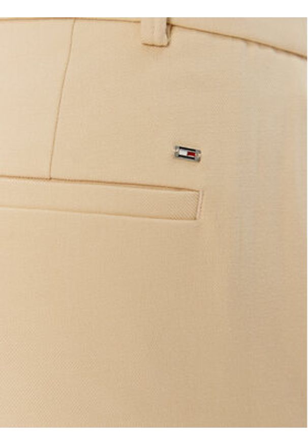 TOMMY HILFIGER - Tommy Hilfiger Spodnie materiałowe Core WW0WW39723 Beżowy Straight Fit. Kolor: beżowy. Materiał: wiskoza