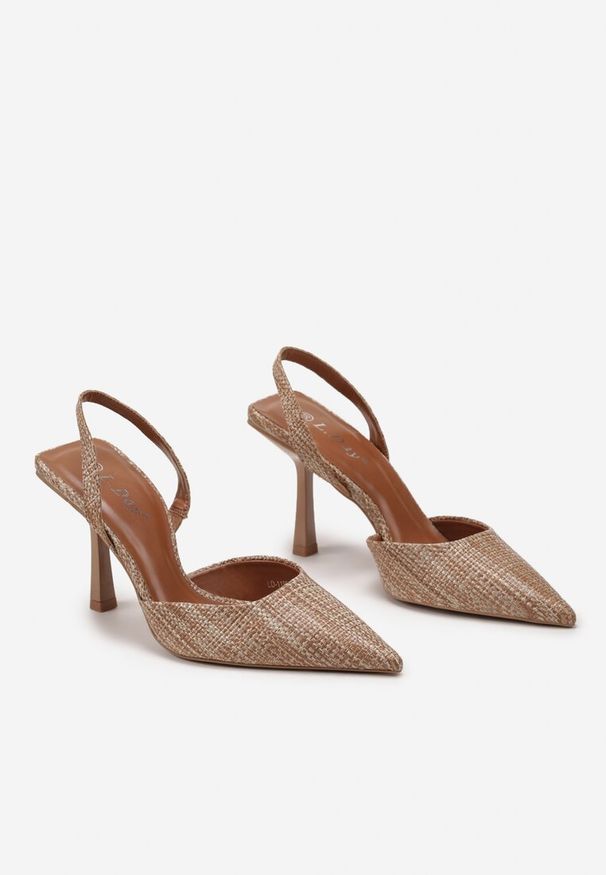 Born2be - Brązowe Sandały z Elegancką Plecionką na Szpiczastym Nosku Serapina. Okazja: na co dzień, na imprezę. Nosek buta: szpiczasty. Kolor: brązowy. Sezon: lato. Obcas: na obcasie. Styl: elegancki. Wysokość obcasa: średni