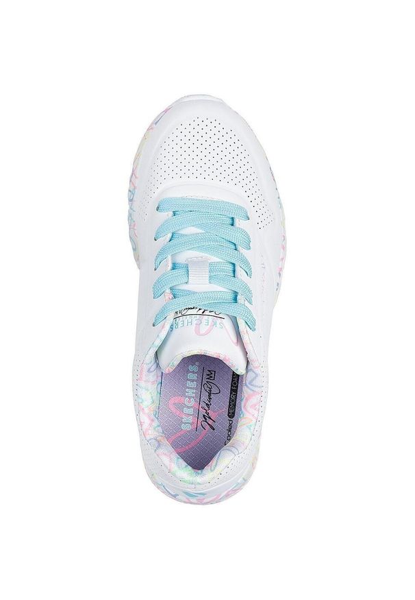 skechers - Adidasy Skechers Uno Lite - Lovely Luv, Dzieci. Kolor: biały. Materiał: materiał, syntetyk. Sport: turystyka piesza