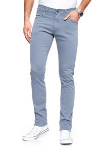 Wrangler - WRANGLER SPODNIE MĘSKIE LARSTON FLINTSTONE BLUE W18SHD13F. Materiał: materiał #3