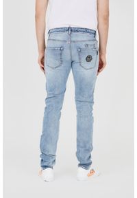 Philipp Plein - PHILIPP PLEIN Jasne męskie jeansy Straight Cut. Kolor: niebieski