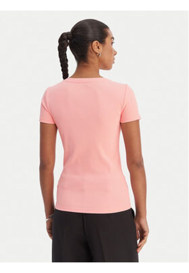 Fracomina T-Shirt FP26ST3001J42701 Koralowy Slim Fit. Kolor: pomarańczowy. Materiał: syntetyk