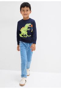 bonprix - Cienki sweter z czystej bawełny. Kolor: niebieski. Materiał: bawełna