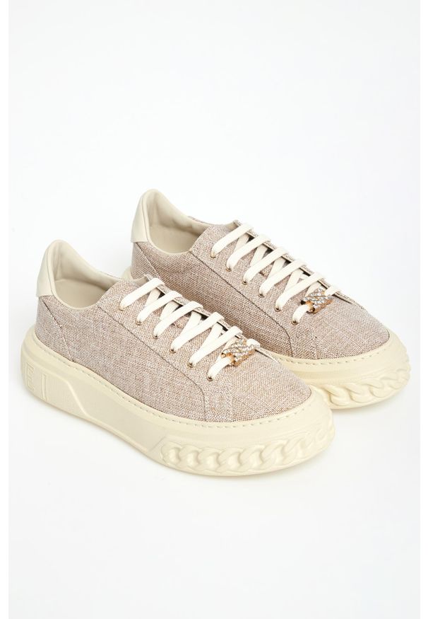 Casadei - Sneakersy damskie skórzane CASADEI. Materiał: skóra