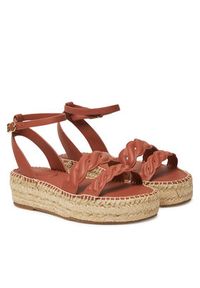 TOMMY HILFIGER - Tommy Hilfiger Espadryle FW0FW08496 Brązowy. Kolor: brązowy. Materiał: skóra #5