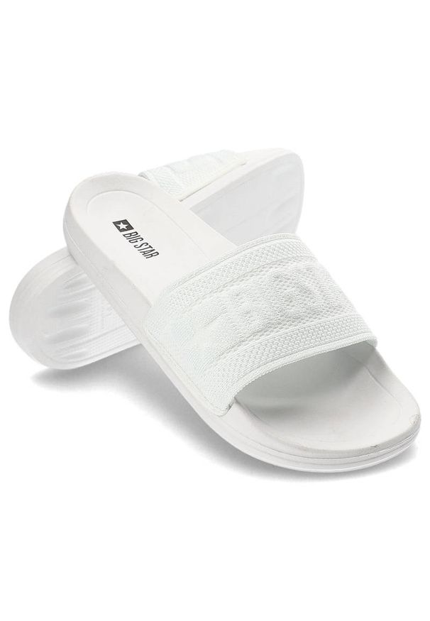 Big-Star - Białe Klapki Big Star Wodoodporne Buty Damskie. Okazja: na spacer, na plażę. Kolor: biały. Materiał: materiał. Sezon: lato. Styl: elegancki, sportowy