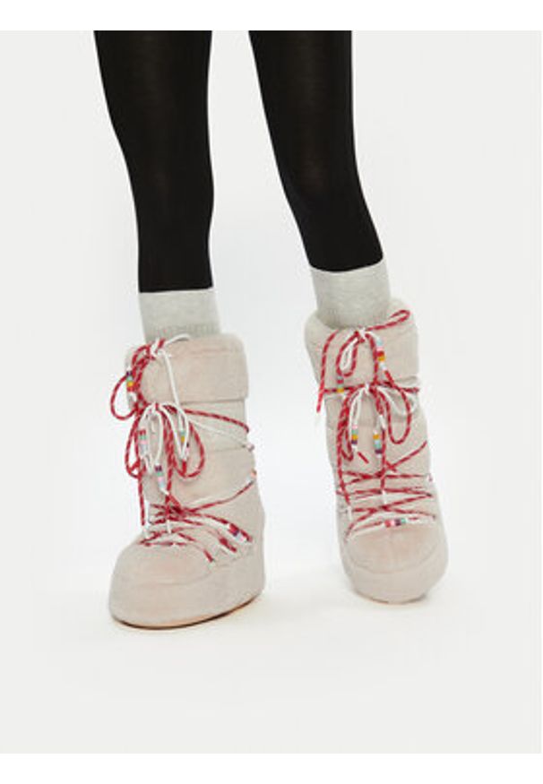 Moon Boot Śniegowce 80D1408990 Beżowy. Kolor: beżowy. Materiał: materiał