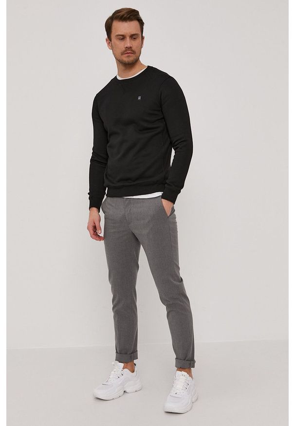G-Star RAW - G-Star Raw - Bluza. Kolor: czarny. Materiał: dzianina, materiał. Wzór: gładki