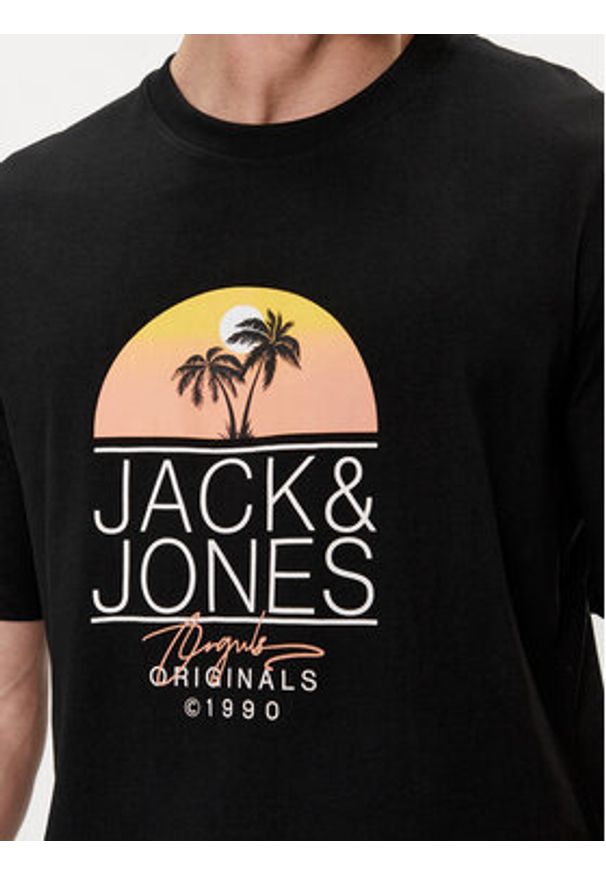 Jack & Jones - Jack&Jones T-Shirt Casey 12255238 Czarny Standard Fit. Kolor: czarny. Materiał: bawełna, syntetyk